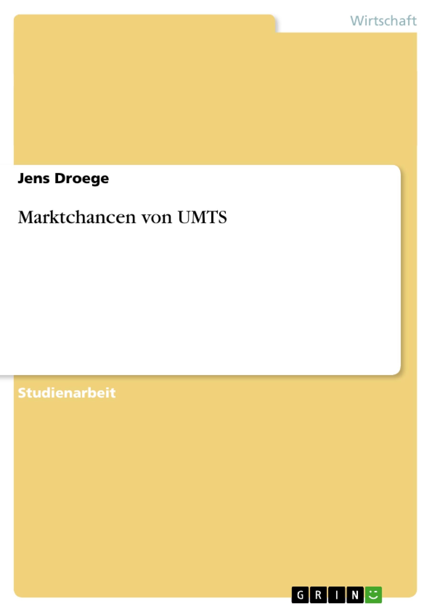 Vorderes Coverbild Marktchancen von UMTS
