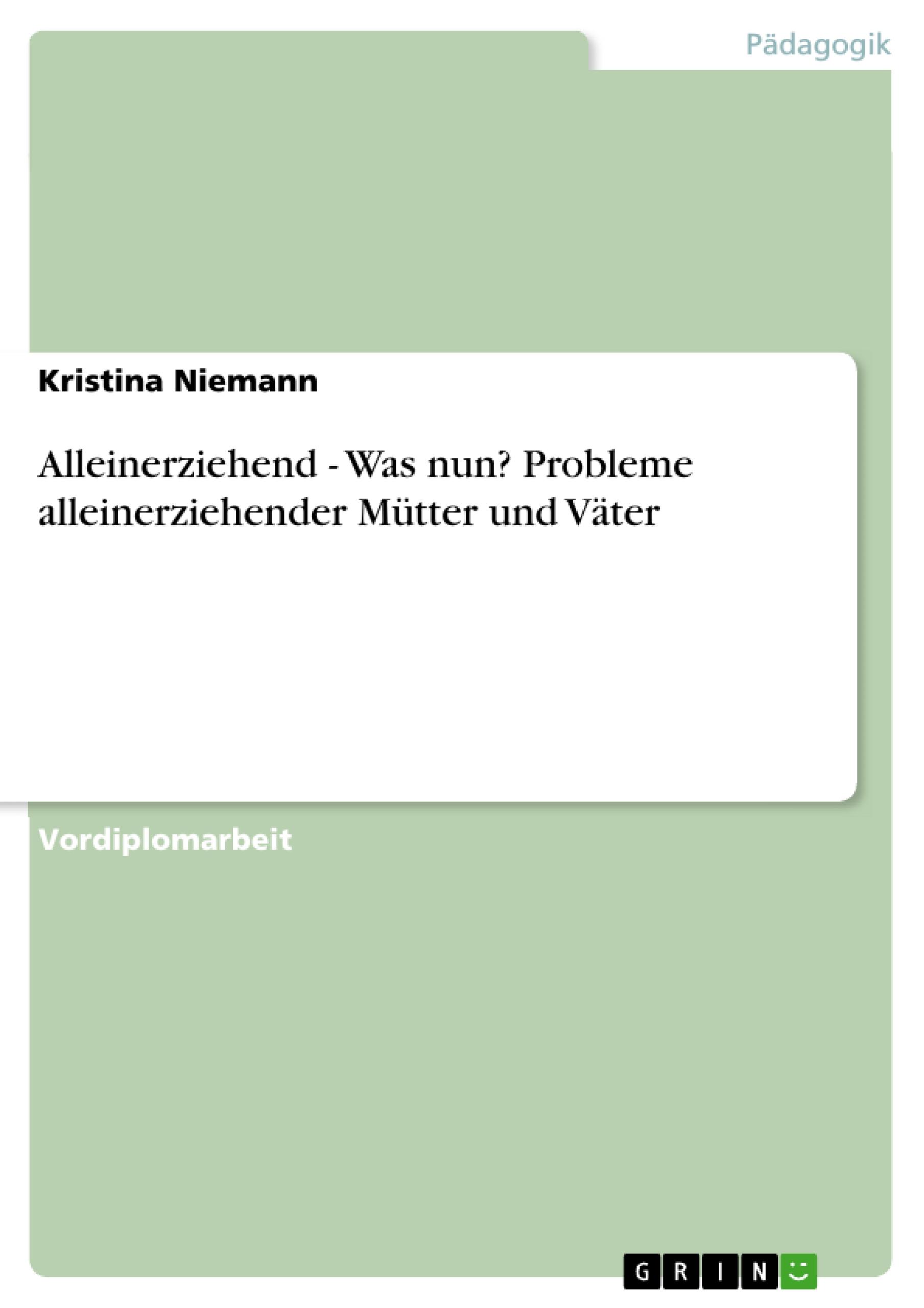 Vorderes Coverbild Alleinerziehend - Was nun? Probleme alleinerziehender Mütter und Väter