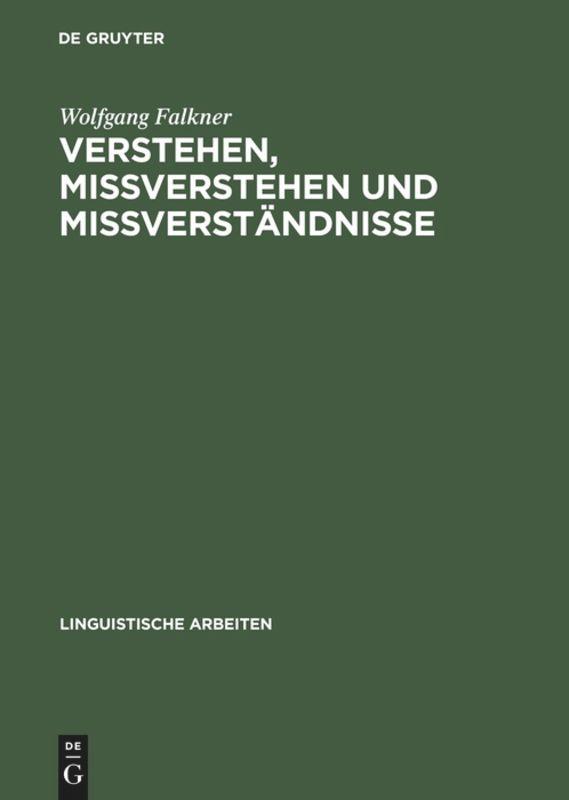 Vorderes Coverbild Verstehen, Mißverstehen und Mißverständnisse