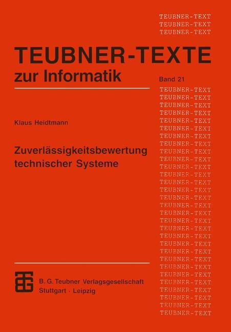 Vorderes Coverbild Zuverlässigkeitsbewertung technischer Systeme