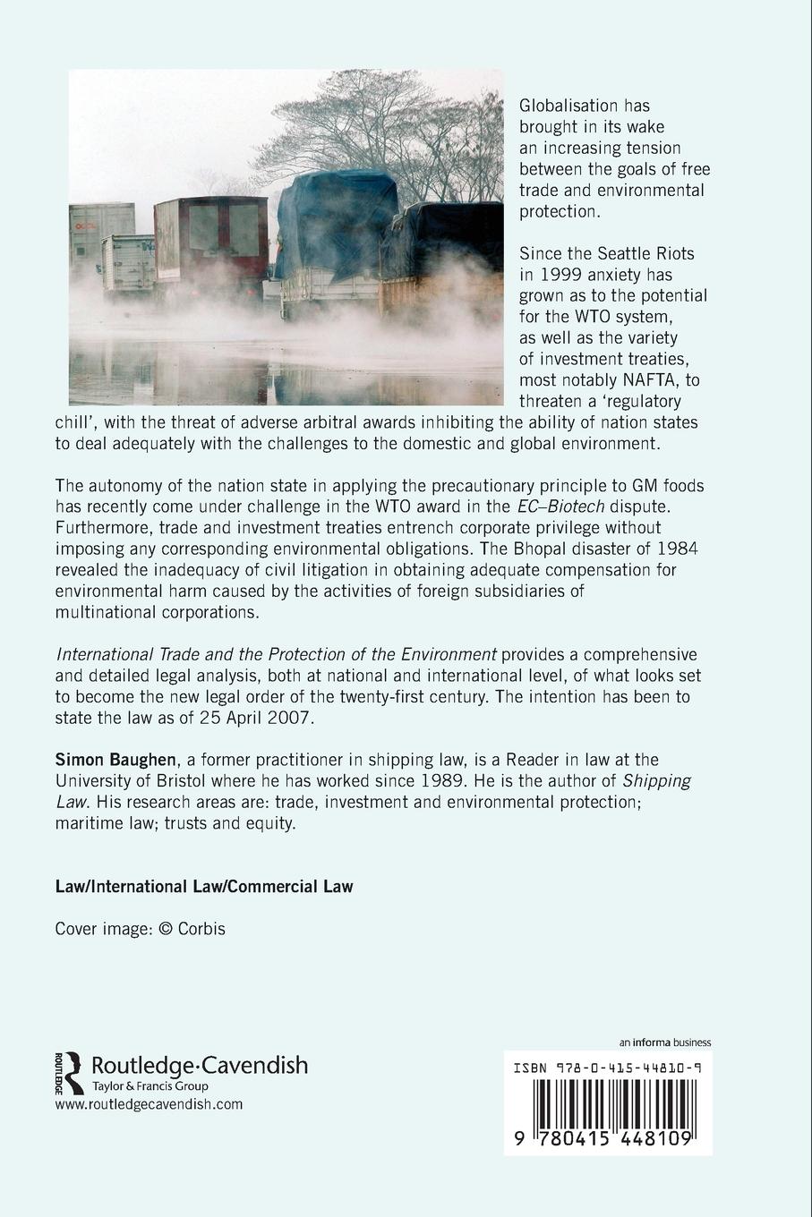 Rückseitencover International Trade and the Protection of the Environment