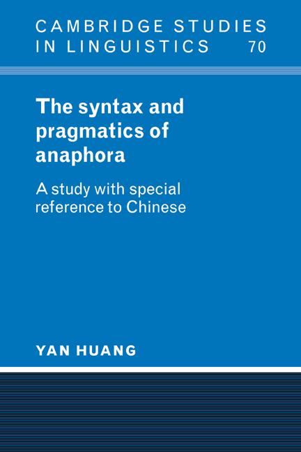 Vorderes Coverbild The Syntax and Pragmatics of Anaphora