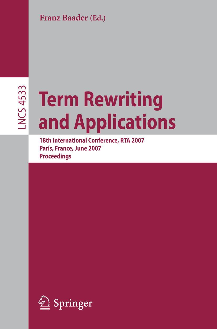 Vorderes Coverbild Term Rewriting and Applications
