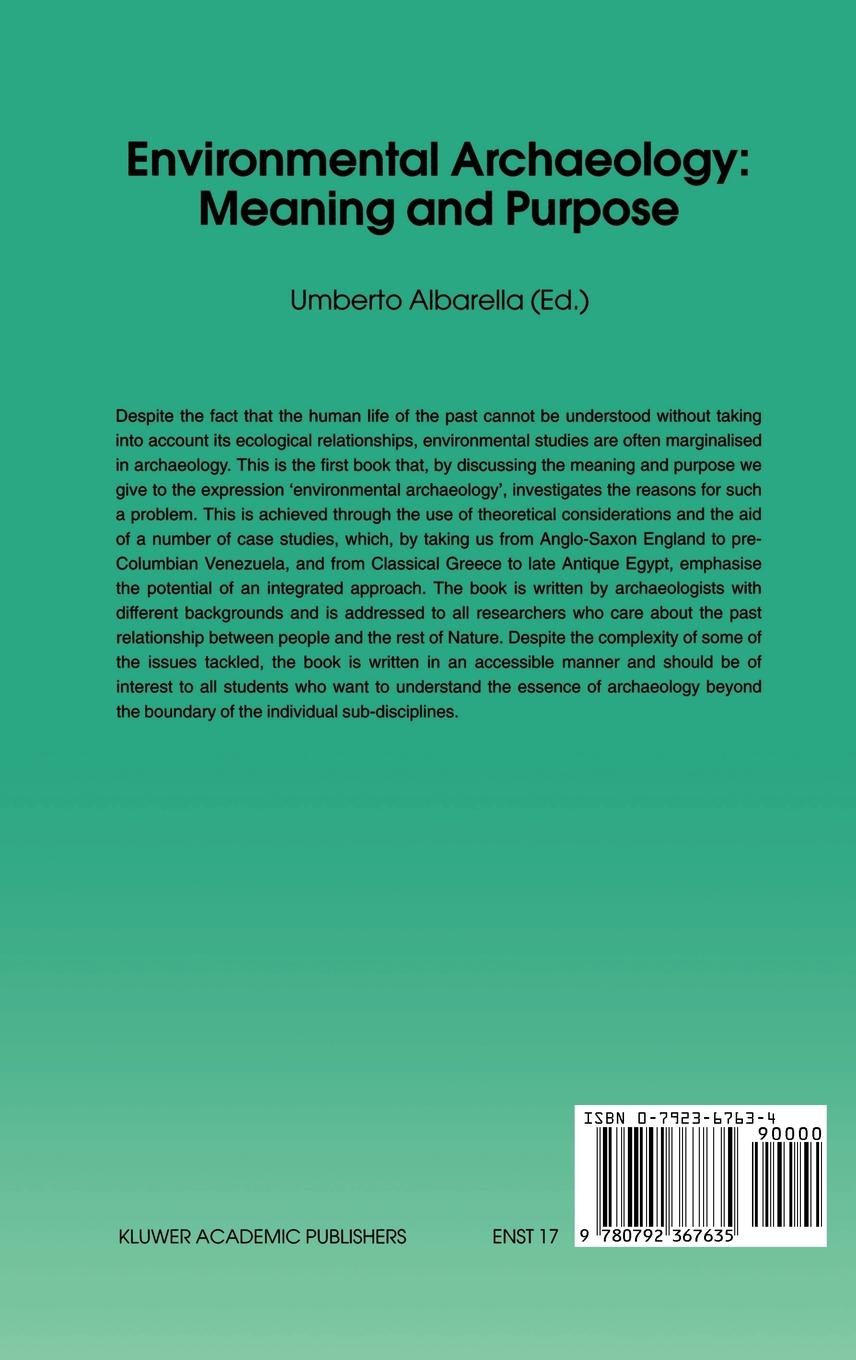 Rückseitencover Environmental Archaeology: Meaning and Purpose