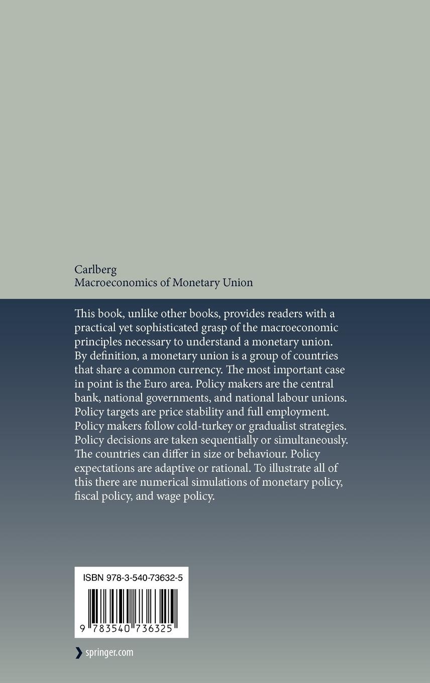 Rückseitencover Macroeconomics of Monetary Union
