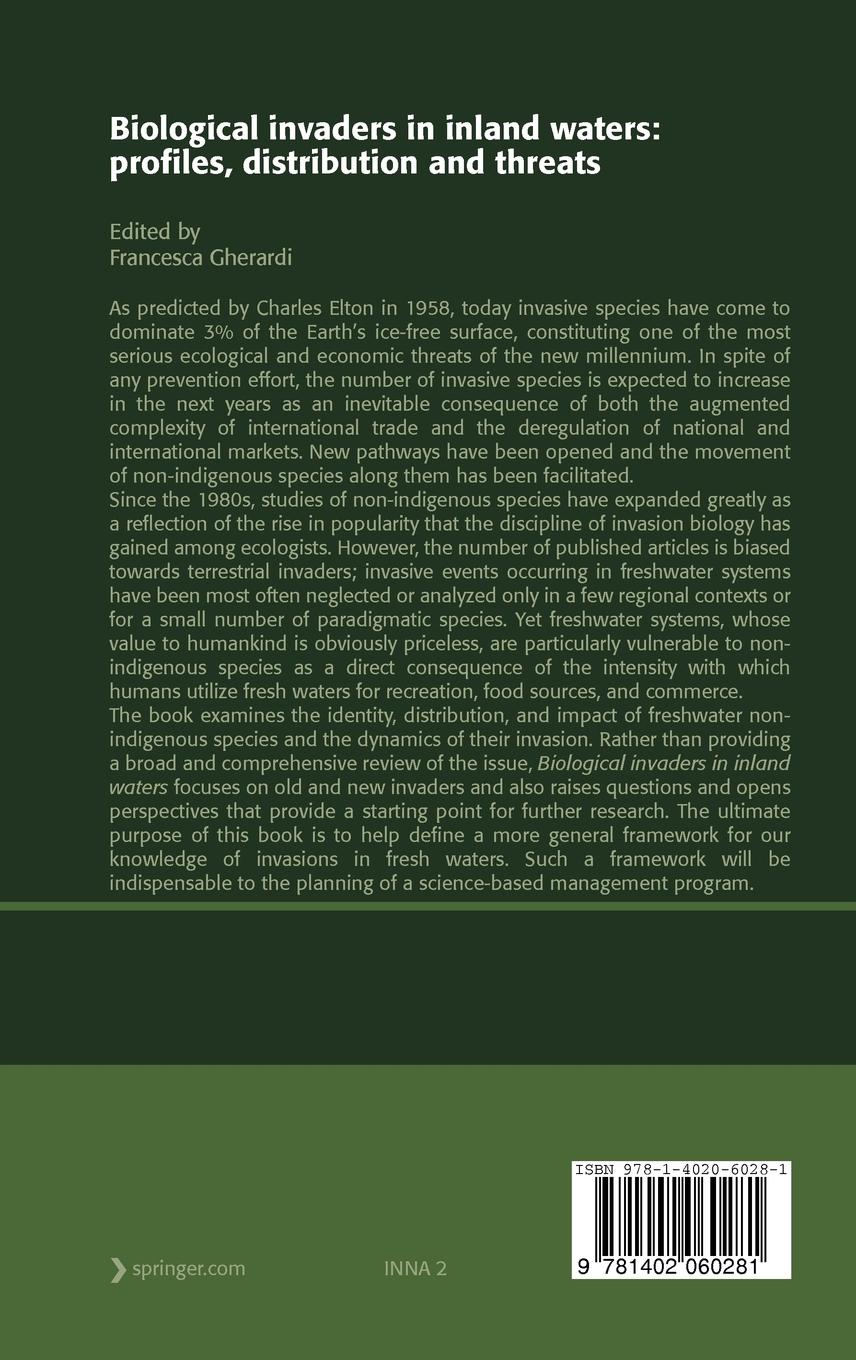 Rückseitencover Biological invaders in inland waters: Profiles, distribution, and threats