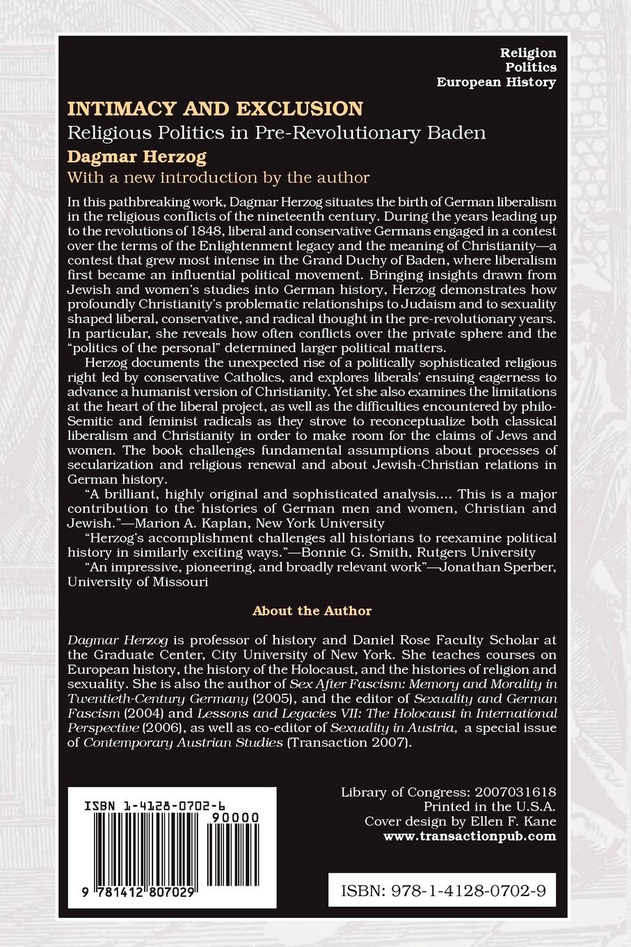 Rückseitencover Intimacy and Exclusion