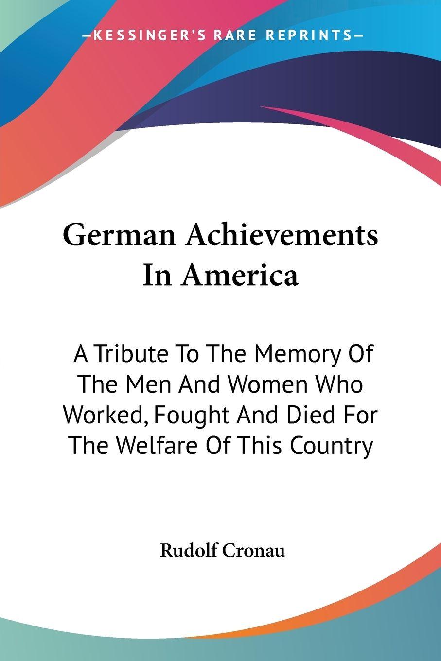 Vorderes Coverbild German Achievements In America