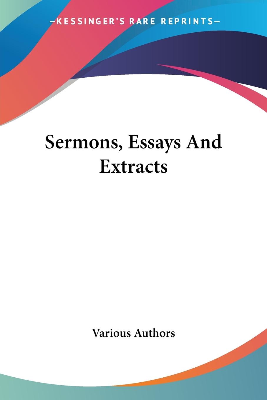Vorderes Coverbild Sermons, Essays And Extracts