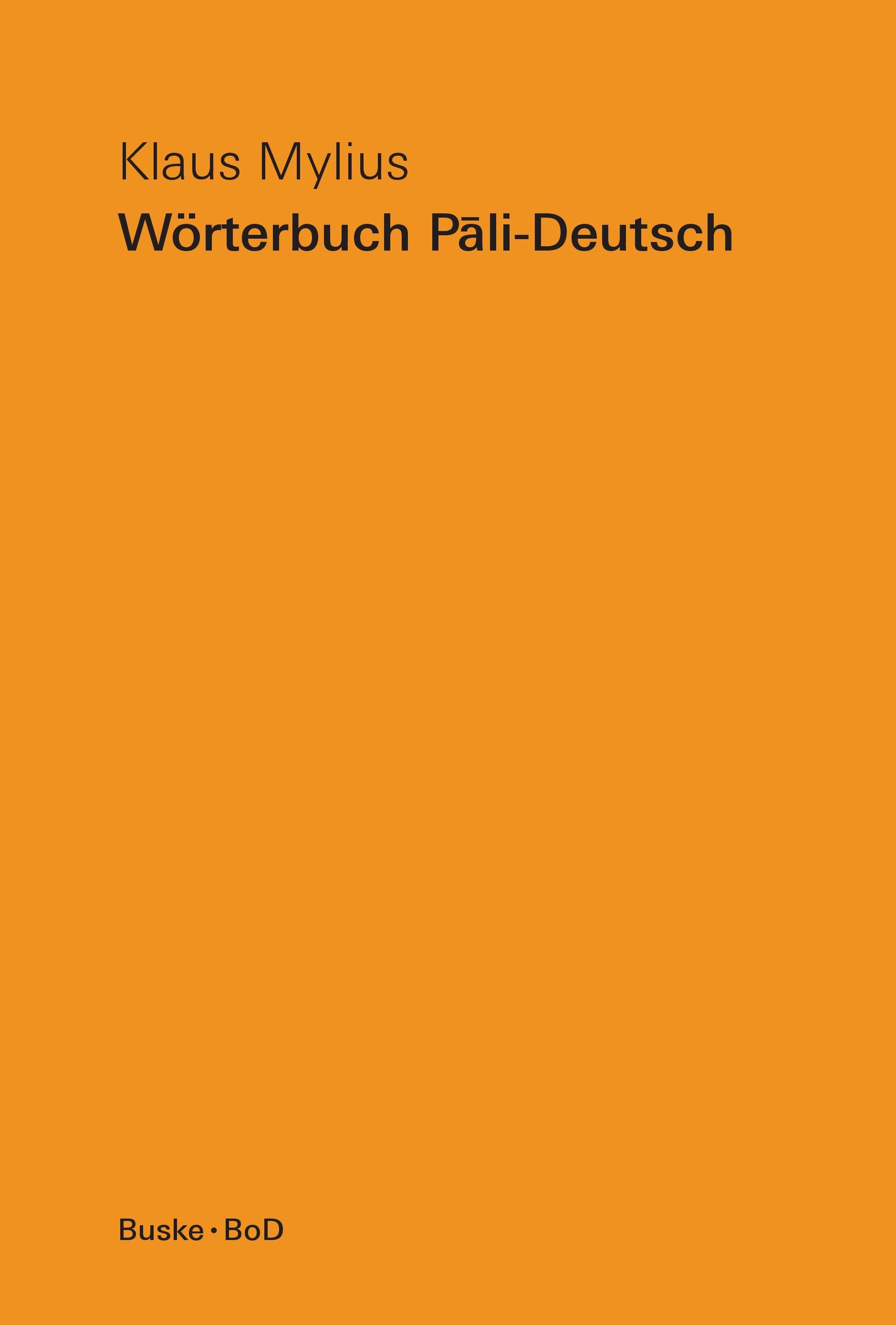 Vorderes Coverbild Wörterbuch Pali-Deutsch