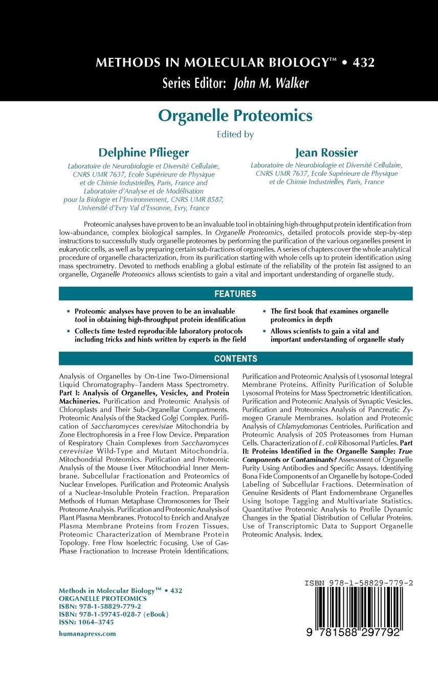 Rückseitencover Organelle Proteomics
