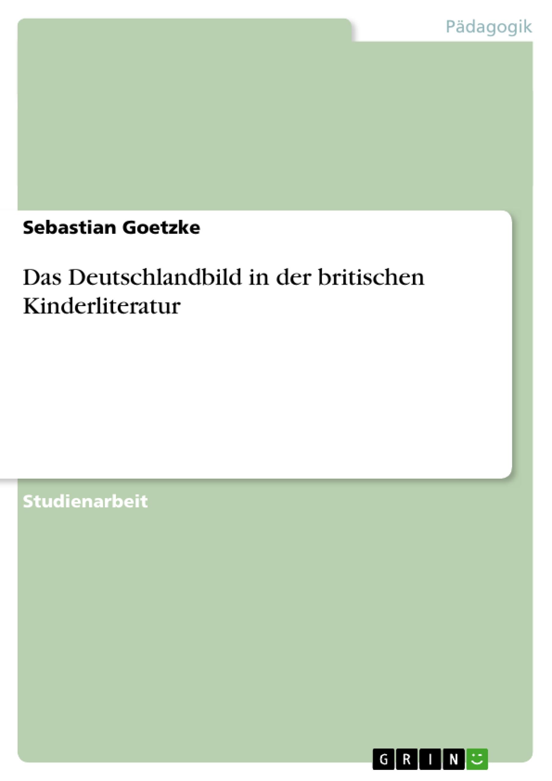Vorderes Coverbild Das Deutschlandbild in der britischen Kinderliteratur