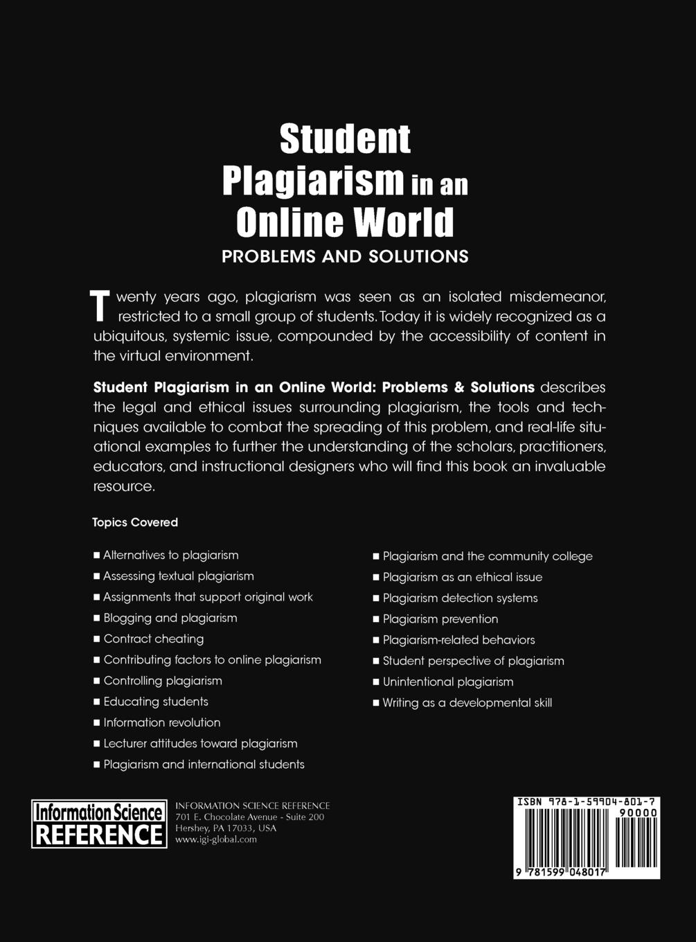 Rückseitencover Student Plagiarism in an Online World