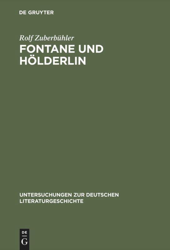 Vorderes Coverbild Fontane und Hölderlin