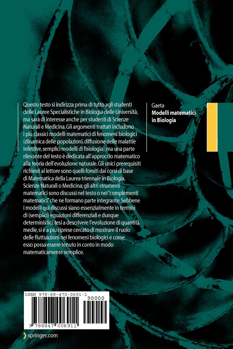 Rückseitencover Modelli Matematici in Biologia