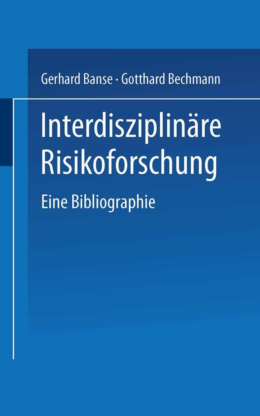 Vorderes Coverbild Interdisziplinäre Risikoforschung