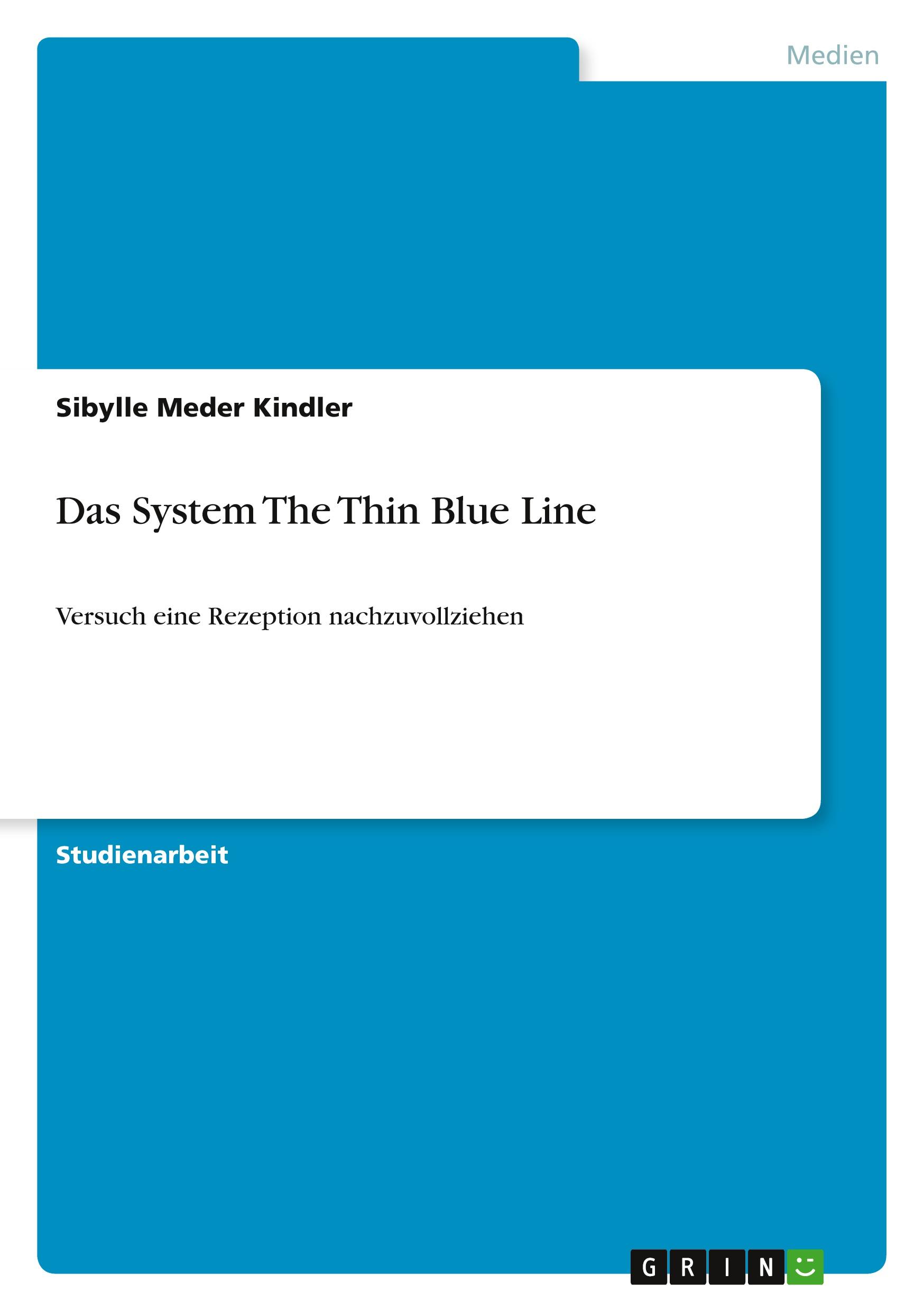 Vorderes Coverbild Das System The Thin Blue Line