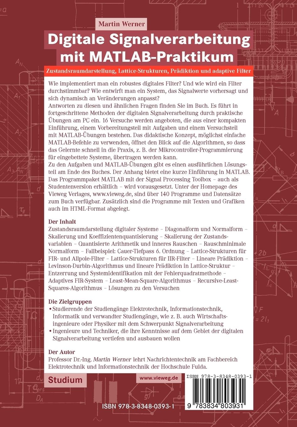 Rückseitencover Digitale Signalverarbeitung mit MATLAB®-Praktikum