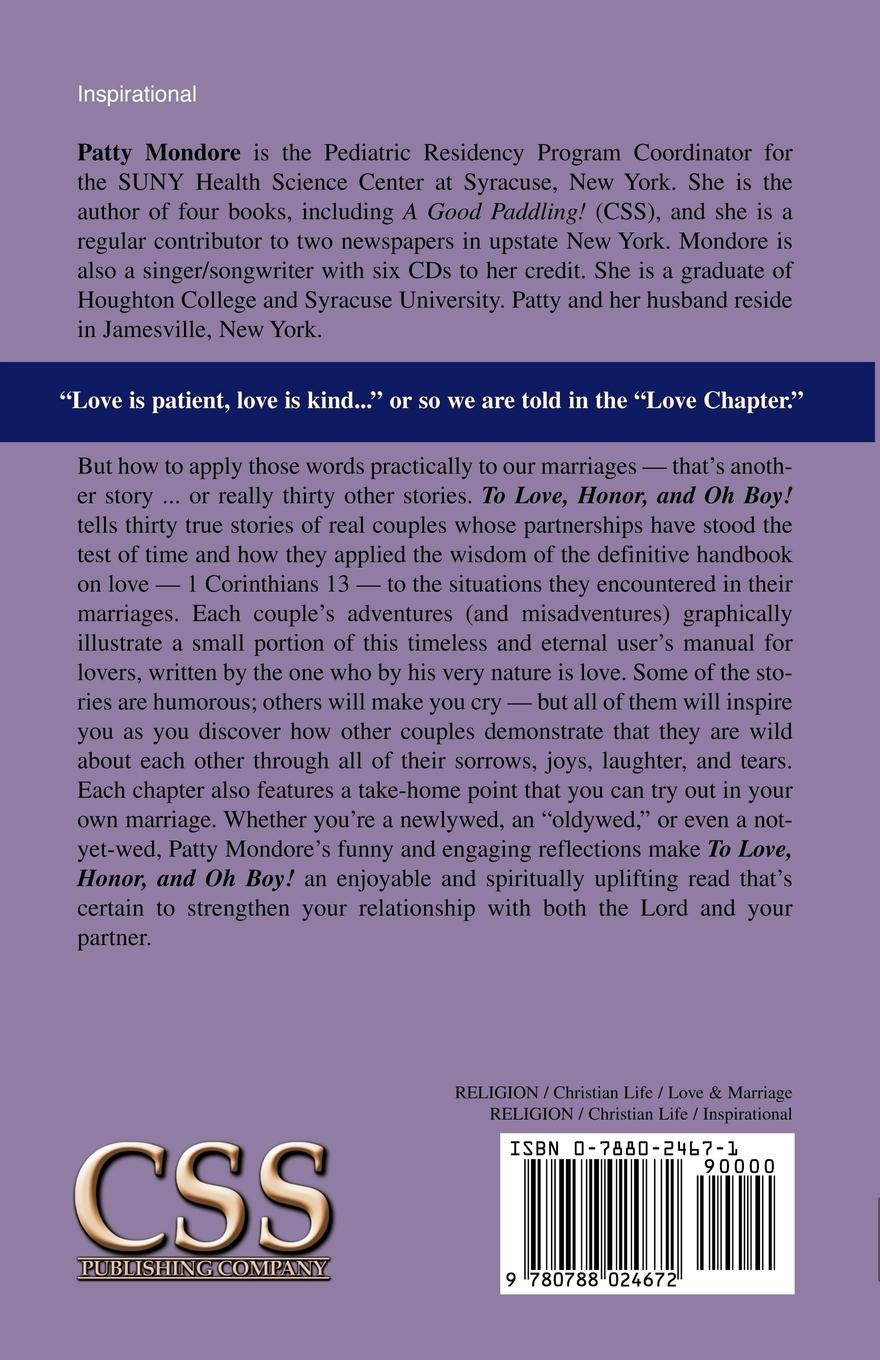 Rückseitencover To Love, Honor And Oh Boy!