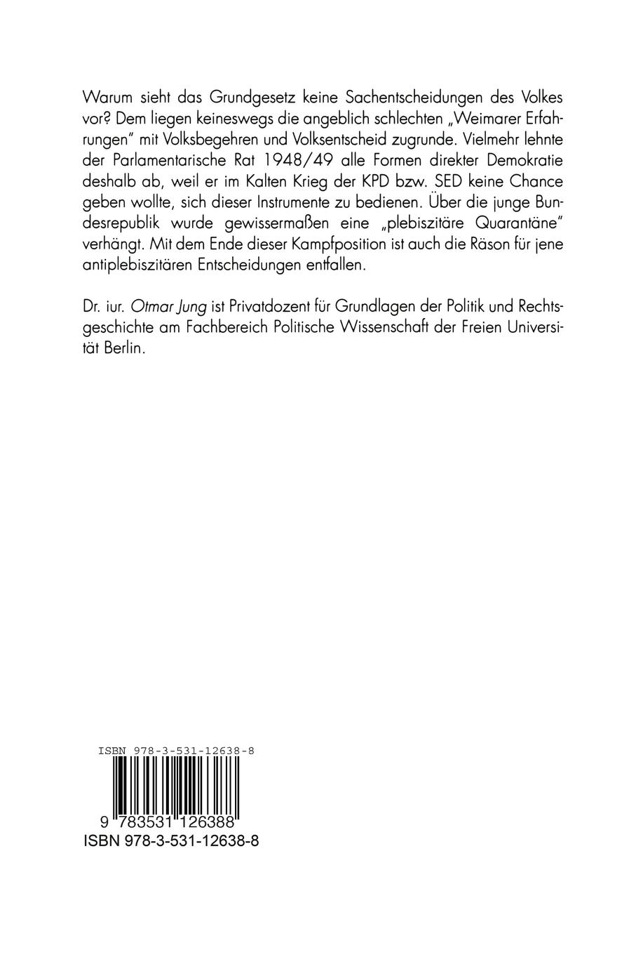 Rückseitencover Grundgesetz und Volksentscheid