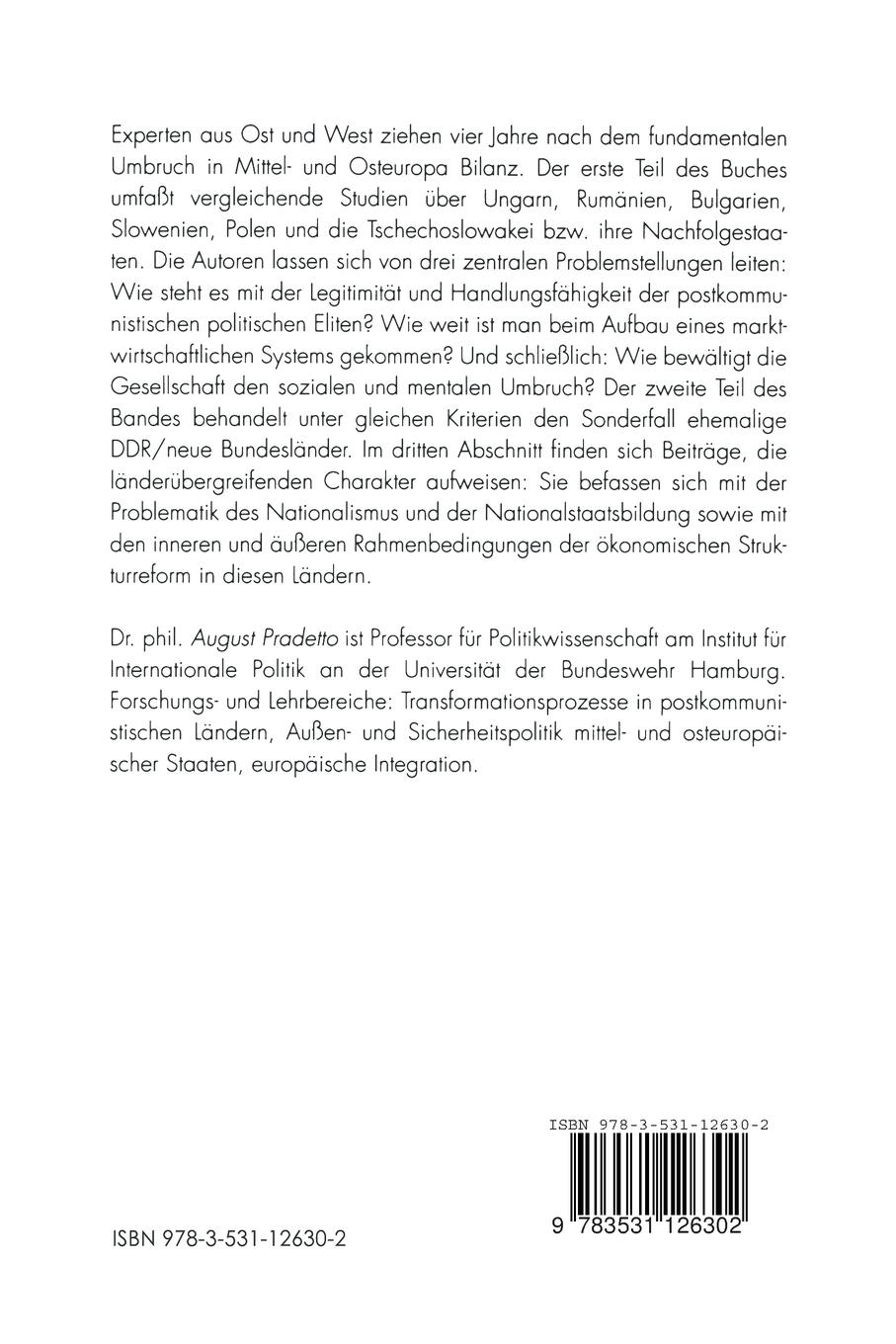 Rückseitencover Die Rekonstruktion Ostmitteleuropas