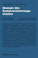 Vorderes Coverbild Grenzen des Sozialversicherungsstaates