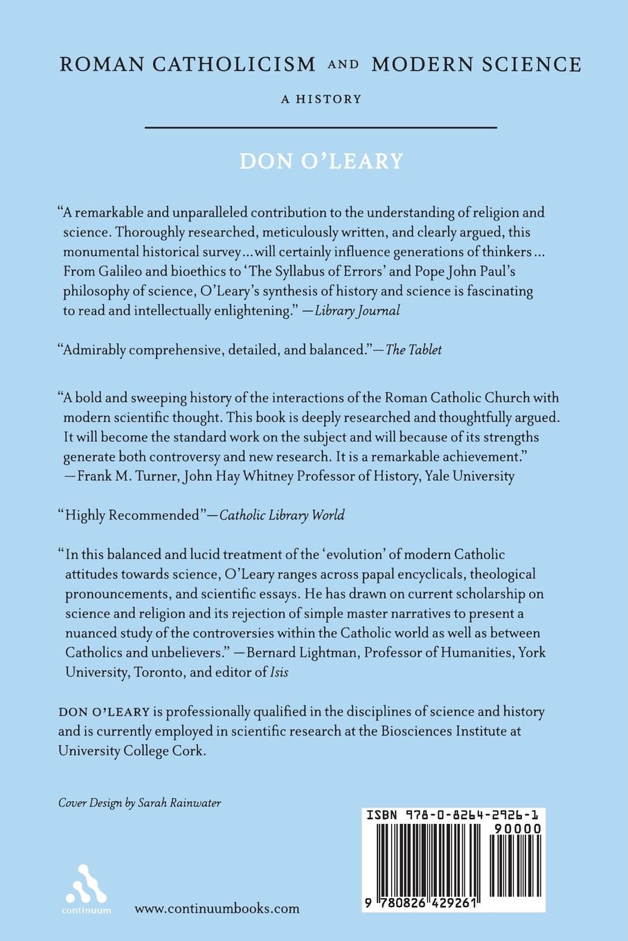 Rückseitencover Roman Catholicism and Modern Science