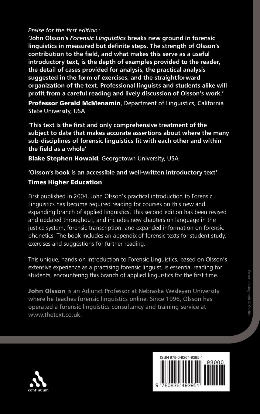 Rückseitencover Forensic Linguistics