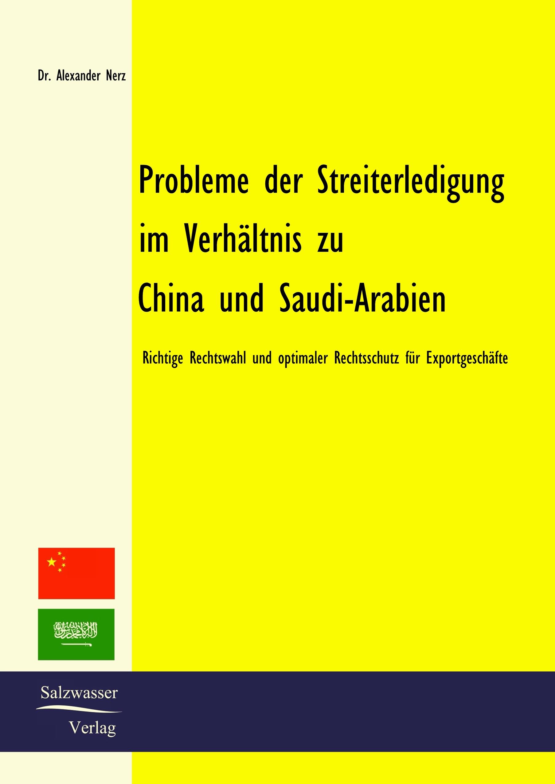 Vorderes Coverbild Probleme der Streiterledigung im Verhältnis zu China und Saudi-Arabien