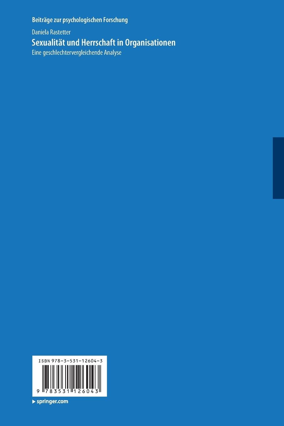 Rückseitencover Sexualität und Herrschaft in Organisationen