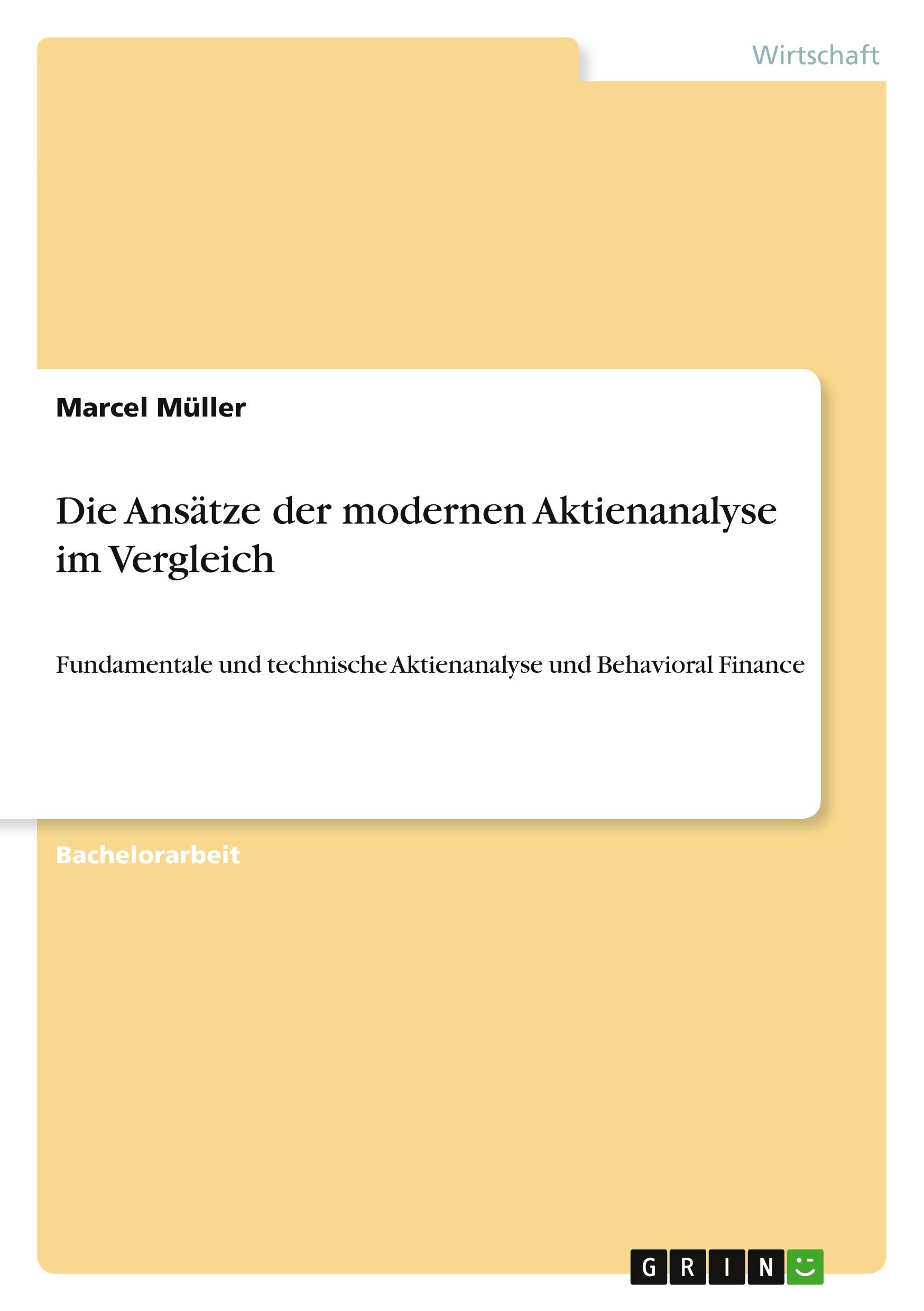 Vorderes Coverbild Die Ansätze der modernen Aktienanalyse im Vergleich