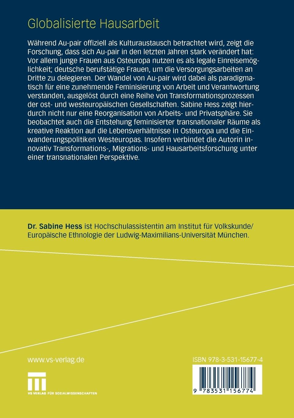 Rückseitencover Globalisierte Hausarbeit