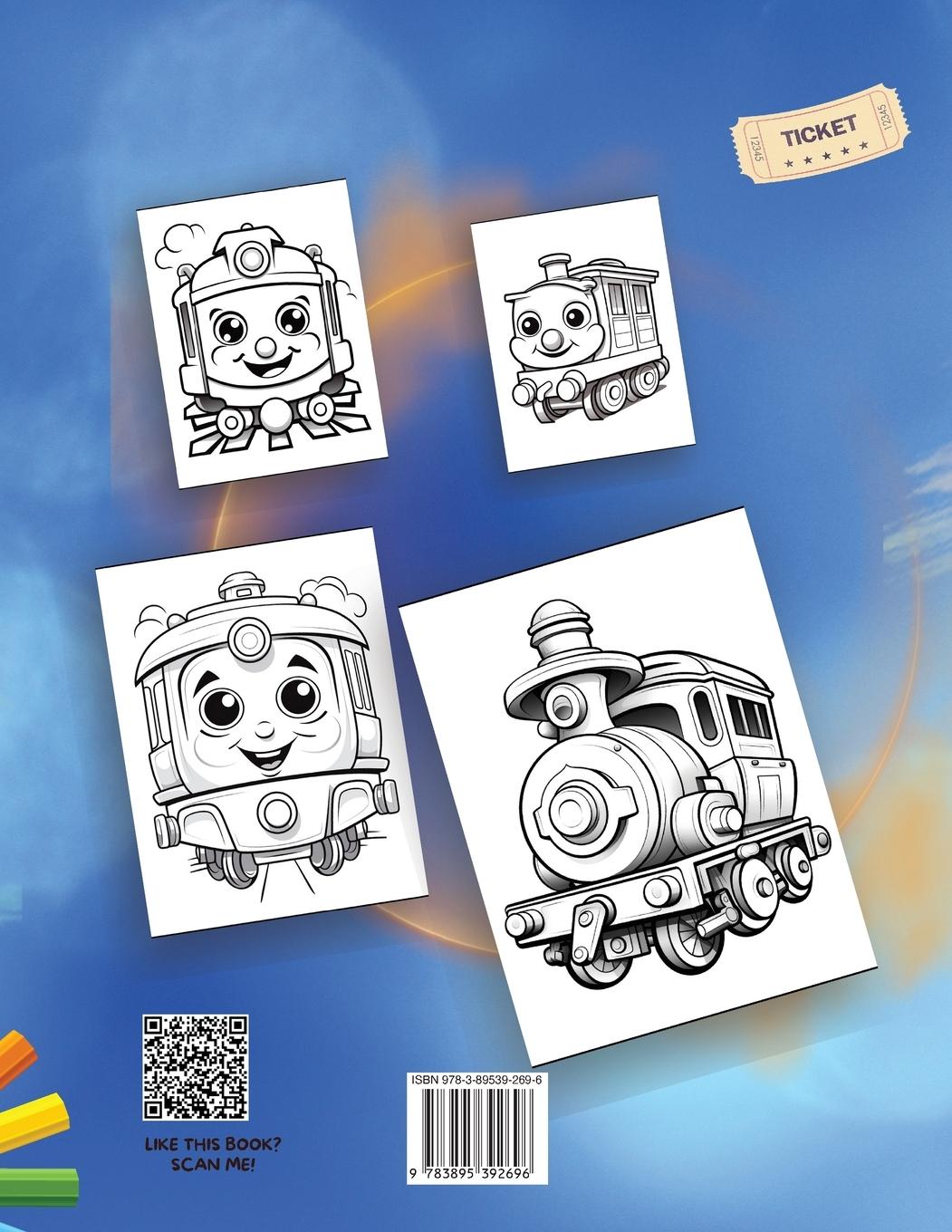 Rückseitencover Train Coloring Book for Boys
