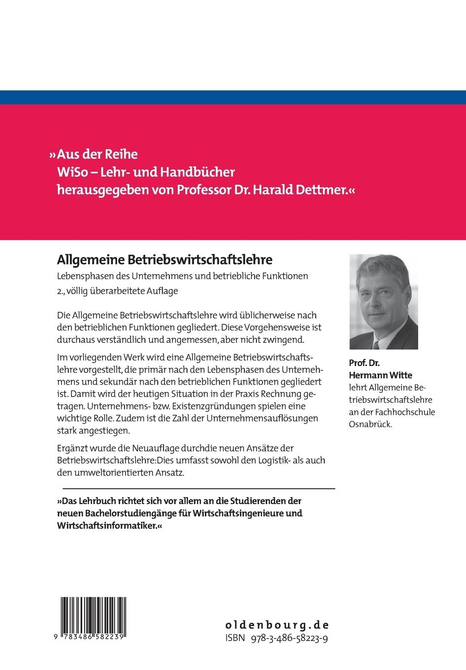 Rückseitencover Allgemeine Betriebswirtschaftslehre