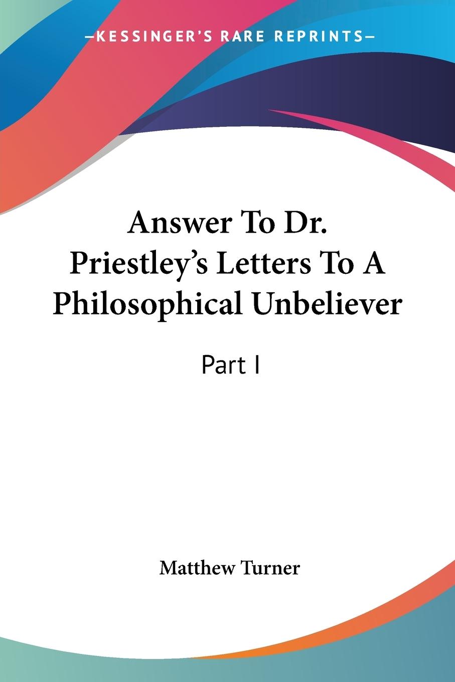 Vorderes Coverbild Answer To Dr. Priestley's Letters To A Philosophical Unbeliever