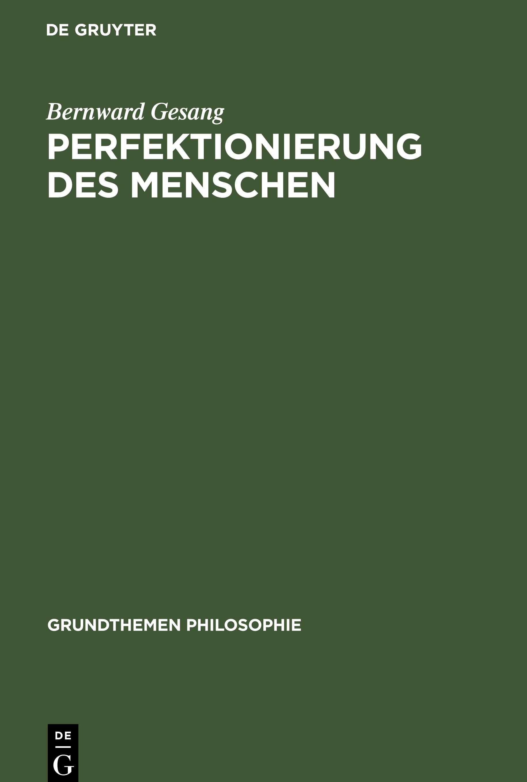 Vorderes Coverbild Perfektionierung des Menschen