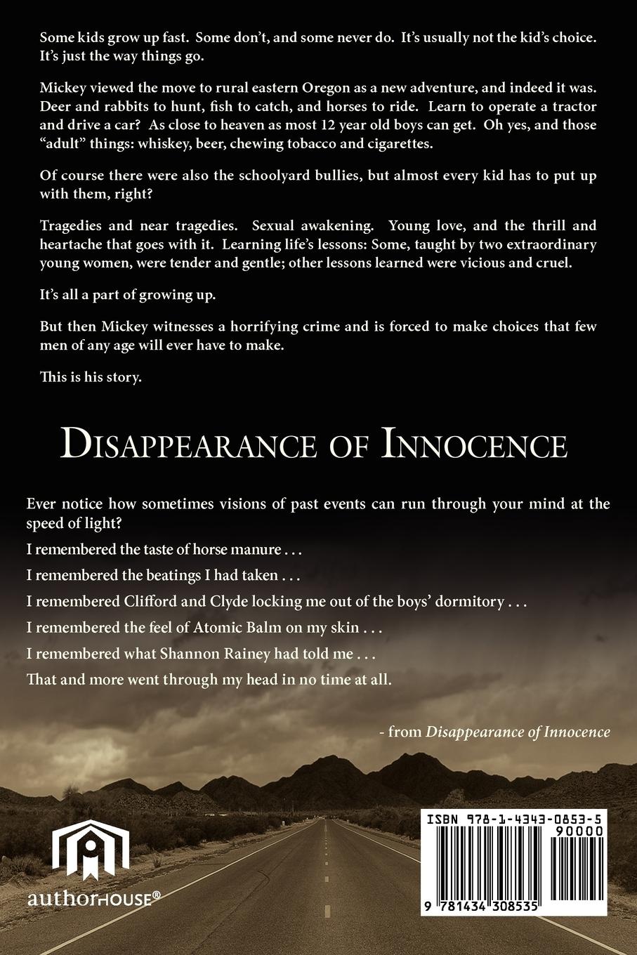 Rückseitencover Disappearance of Innocence