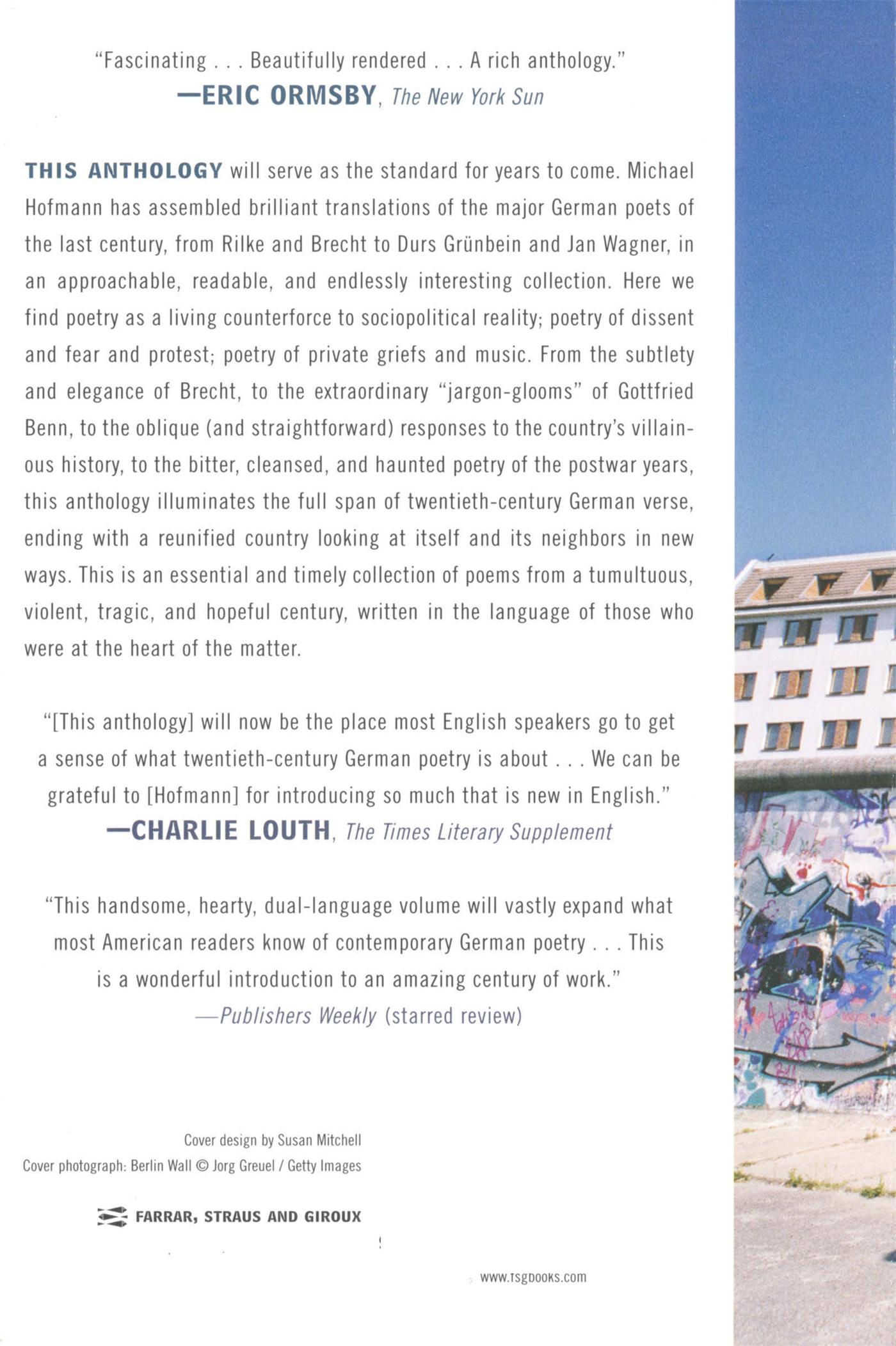 Rückseitencover Twentieth-Century German Poetry