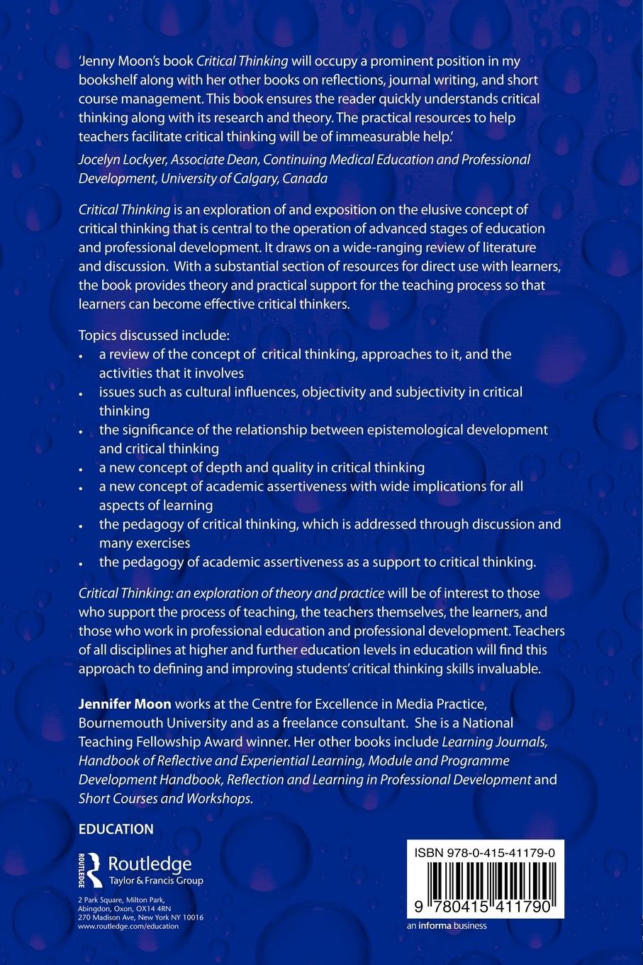 Rückseitencover Critical Thinking