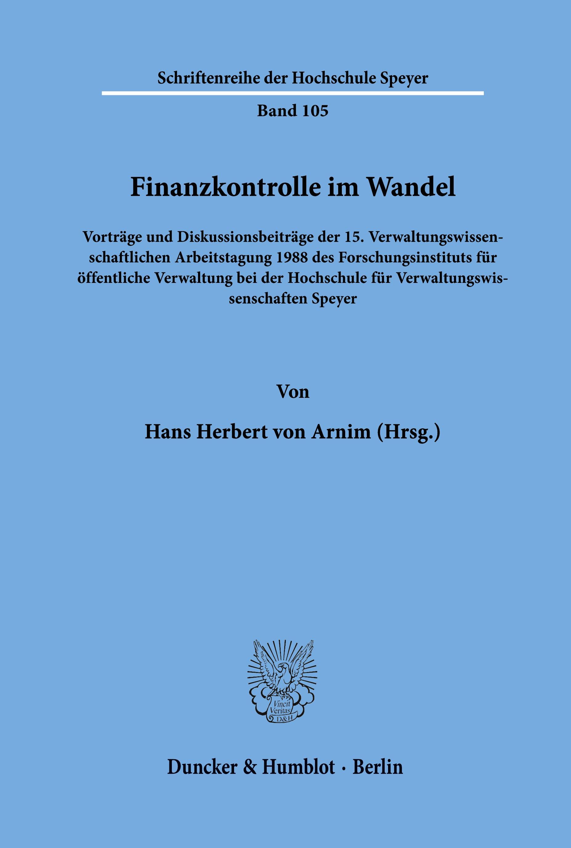 Vorderes Coverbild Finanzkontrolle im Wandel.