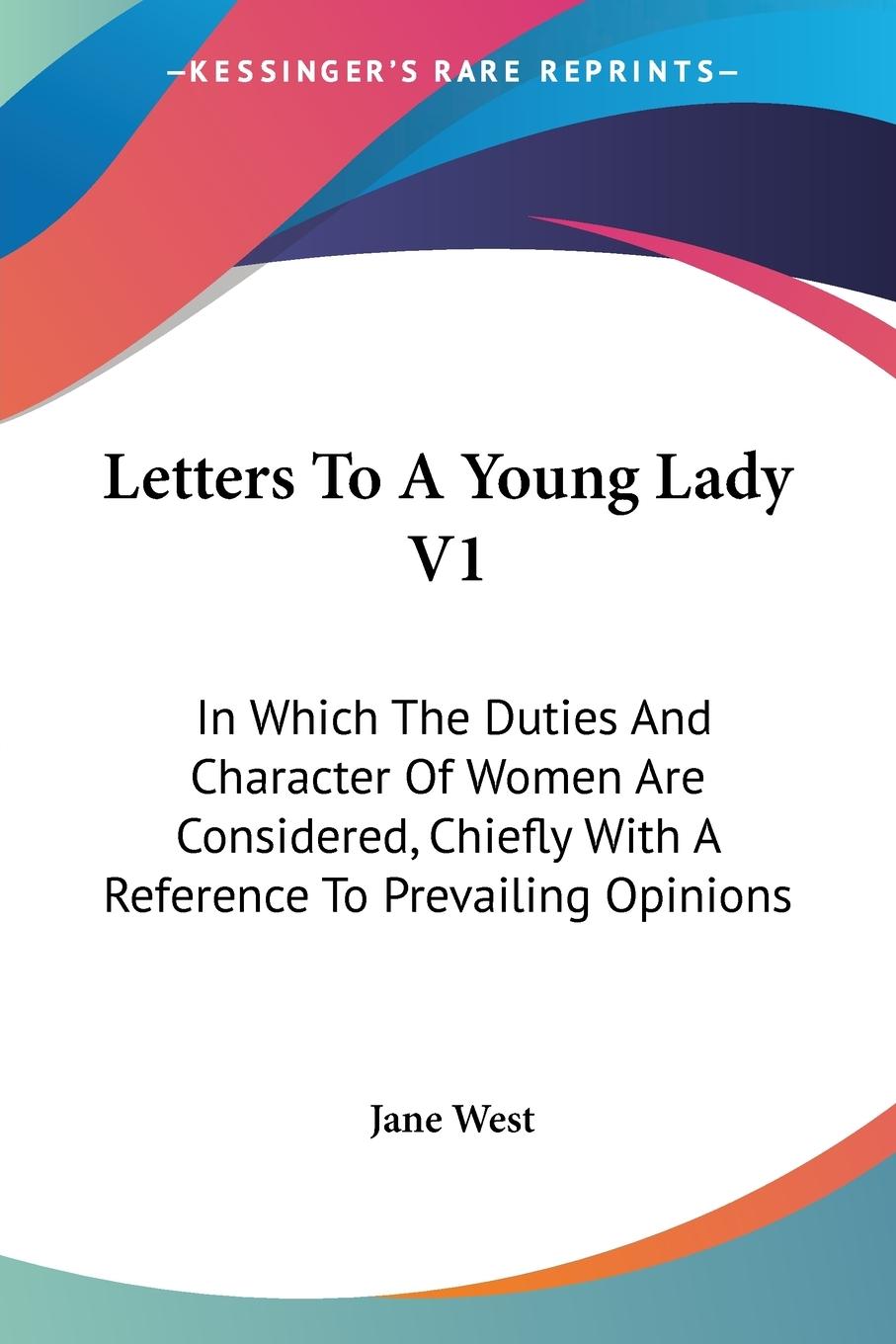Vorderes Coverbild Letters To A Young Lady V1
