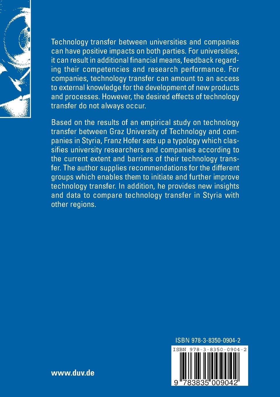 Rückseitencover The Improvement of Technology Transfer