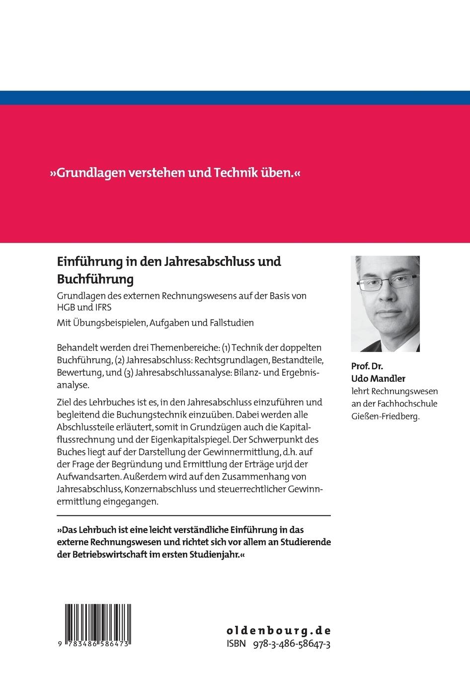 Rückseitencover Einführung in den Jahresabschluss und Buchführung