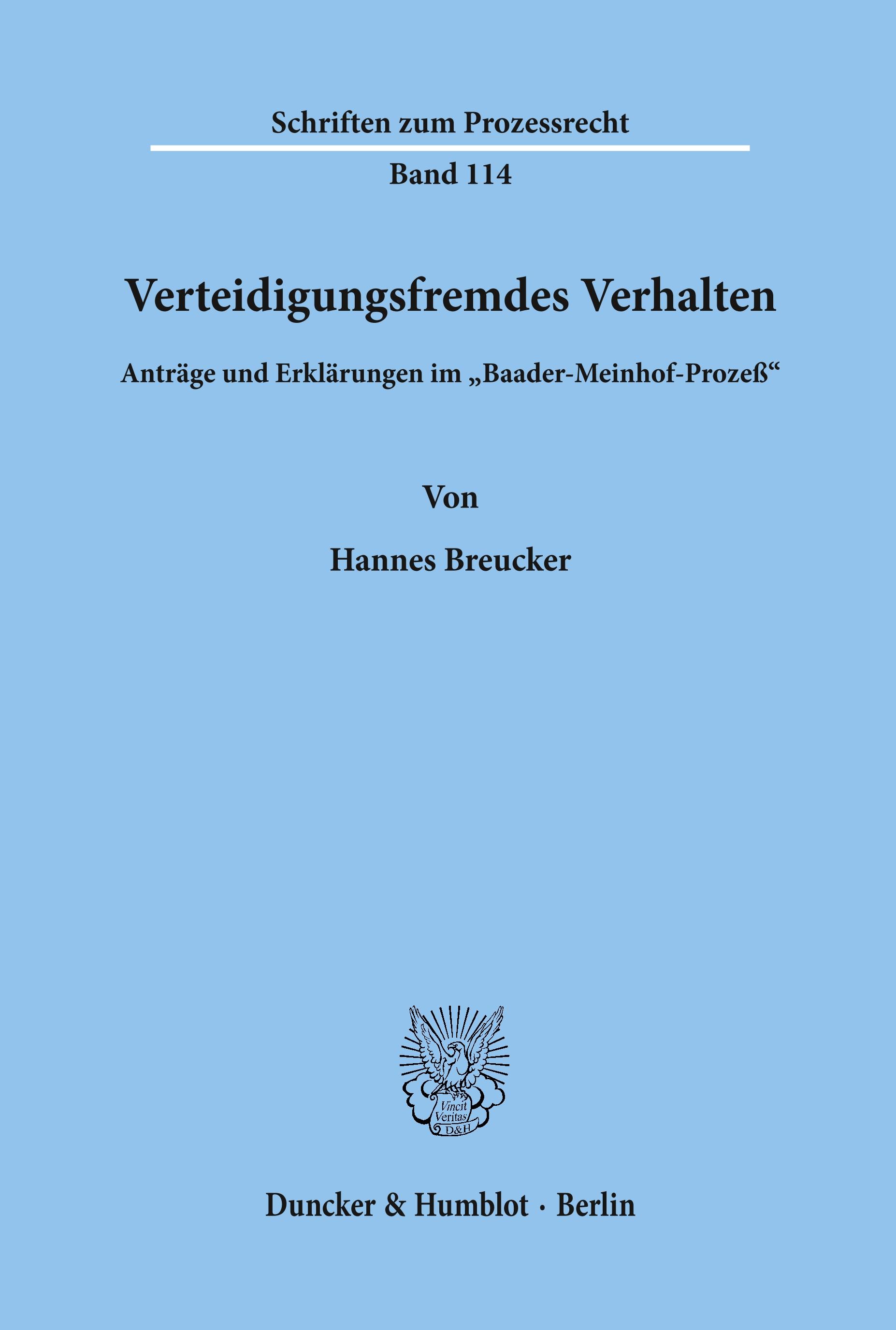 Vorderes Coverbild Verteidigungsfremdes Verhalten.