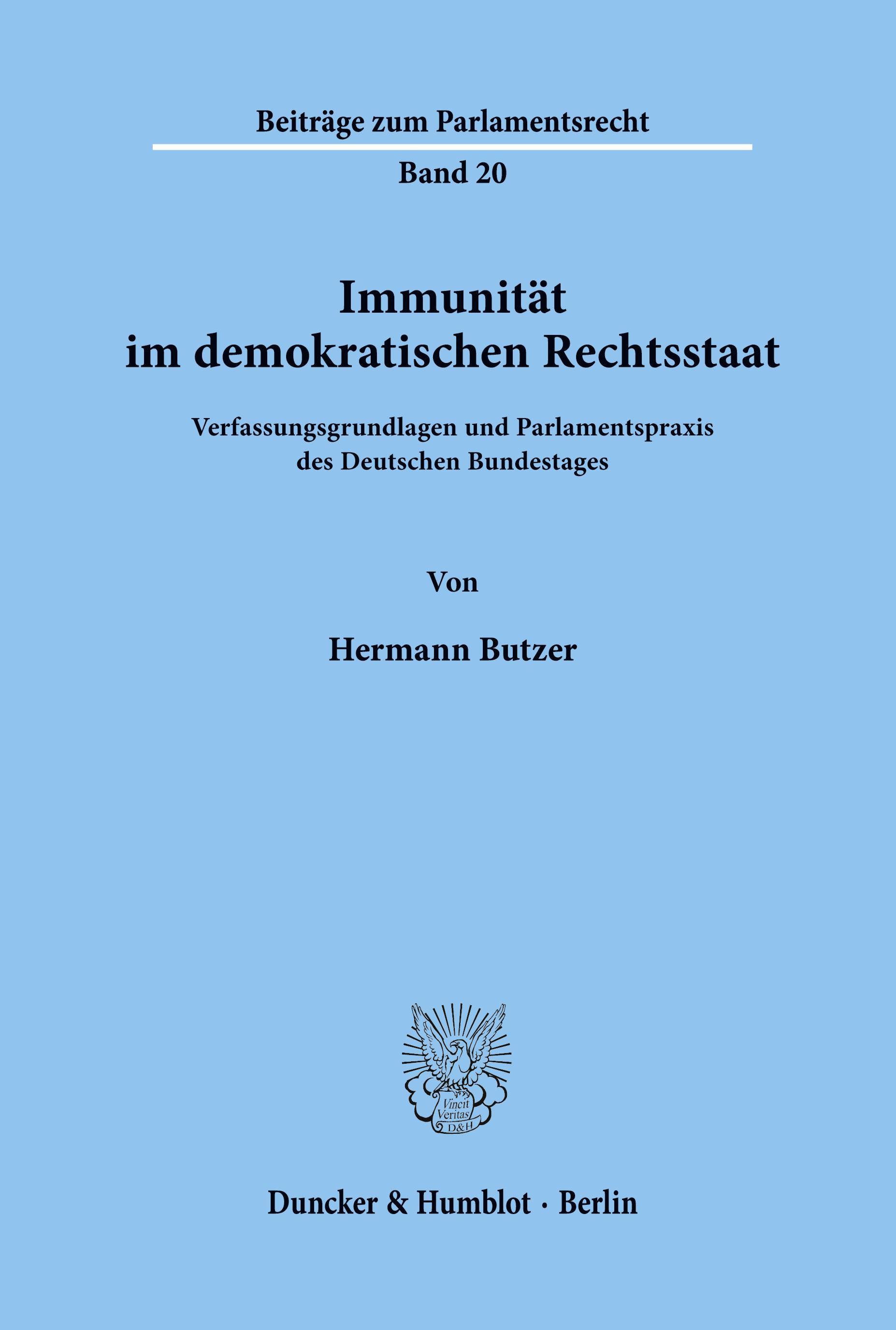 Vorderes Coverbild Immunität im demokratischen Rechtsstaat.