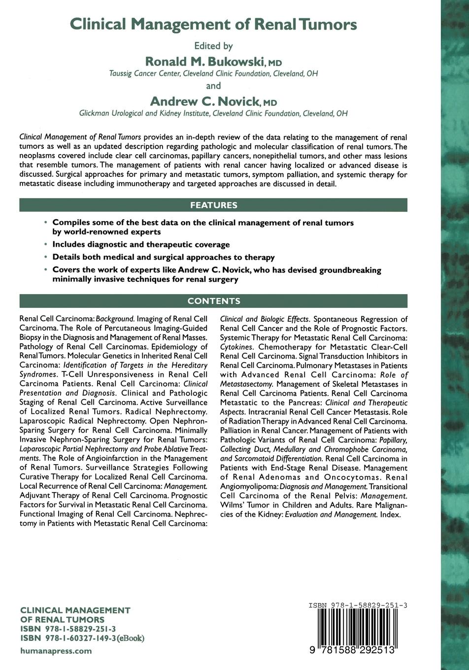 Rückseitencover Clinical Management of Renal Tumors