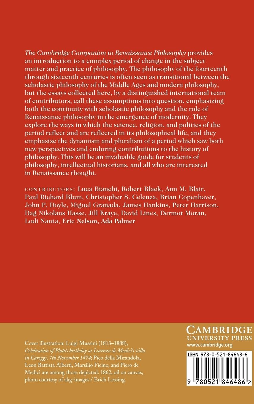 Rückseitencover The Cambridge Companion to Renaissance Philosophy