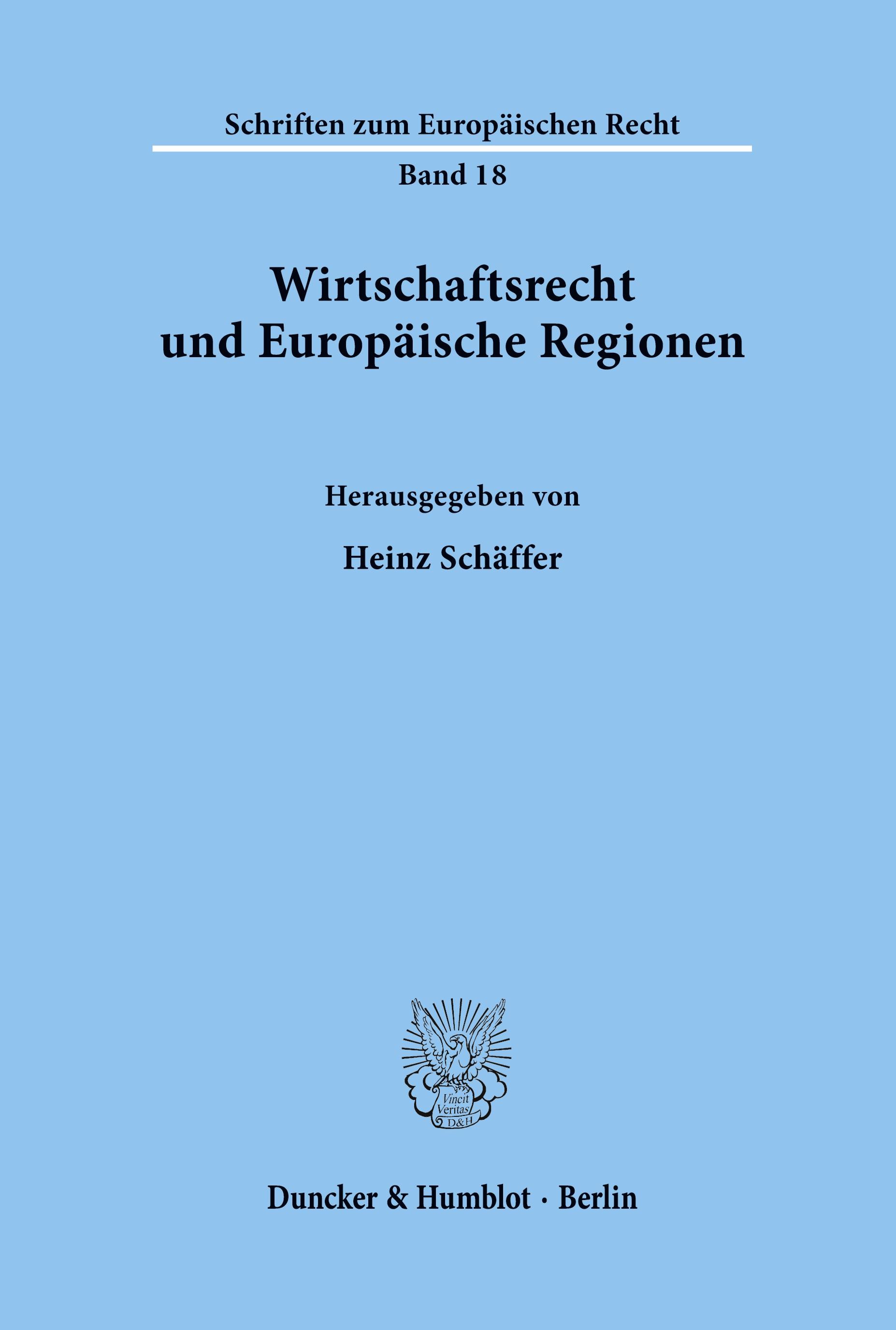 Vorderes Coverbild Wirtschaftsrecht und Europäische Regionen.