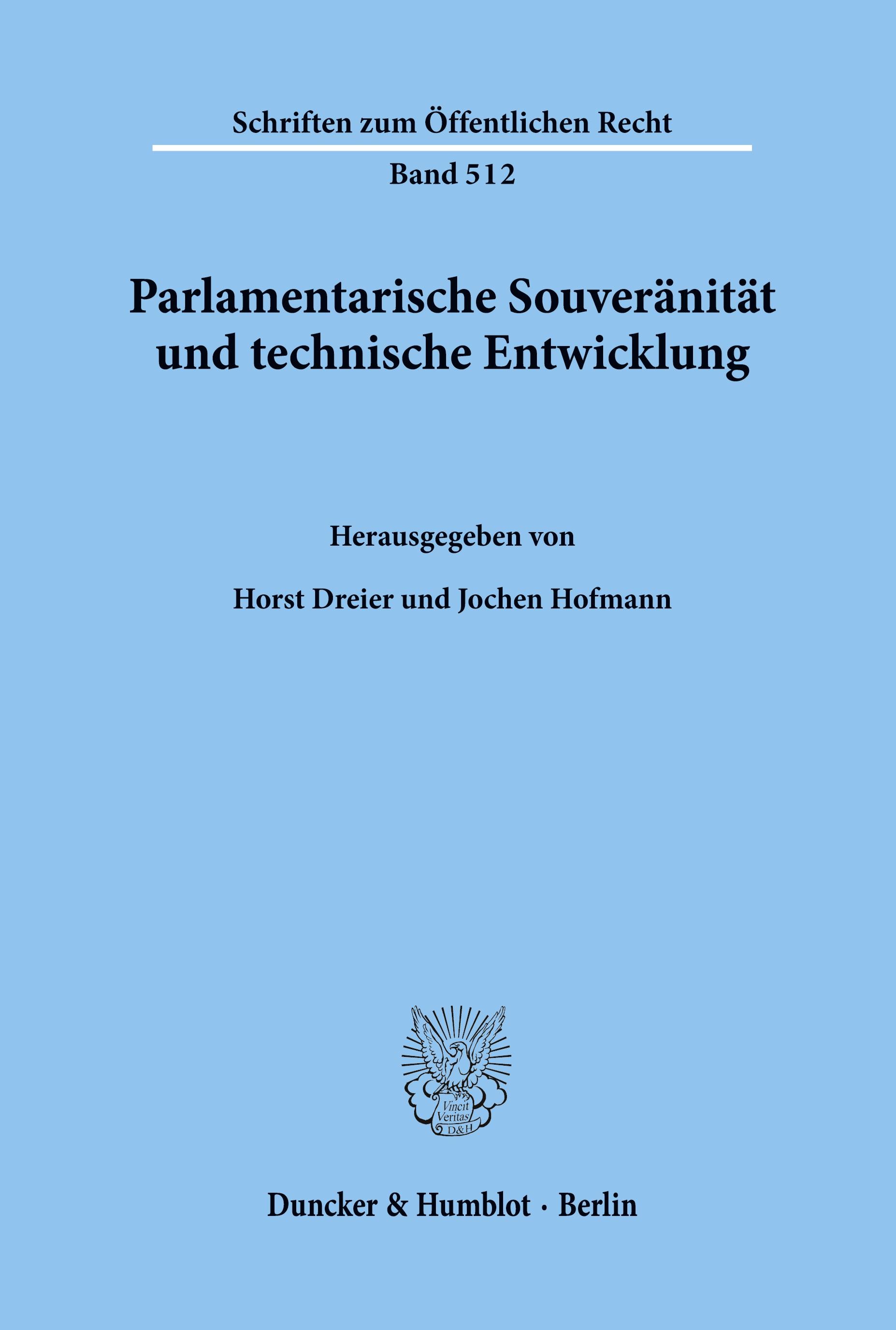 Vorderes Coverbild Parlamentarische Souveränität und technische Entwicklung.