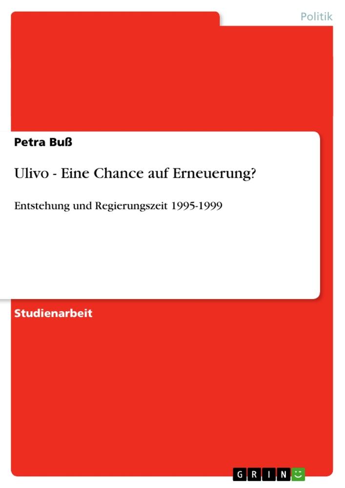 Vorderes Coverbild Ulivo - Eine Chance auf Erneuerung?
